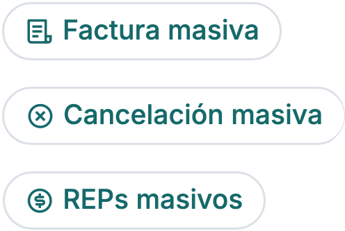 Accesos a Factura masiva, Cancelación masiva y REPs masivos